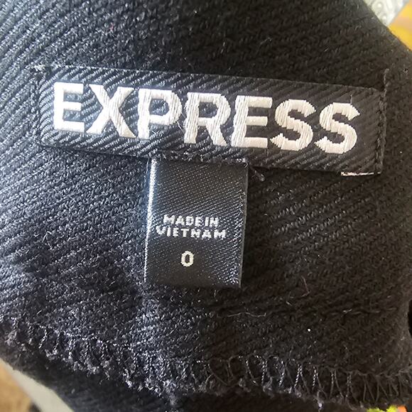 Express Military Button Skirt Women’s Size 0 | Classic Black A-Line - Picture 4 of 4